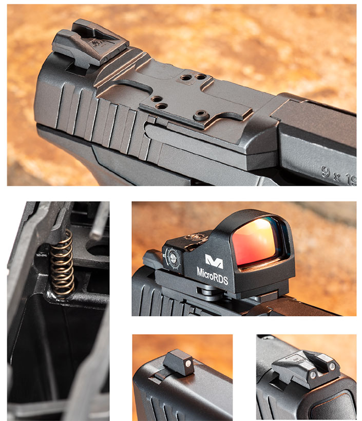 Meprolight MicroRDS, fire-control group, White-dot sights front and rear