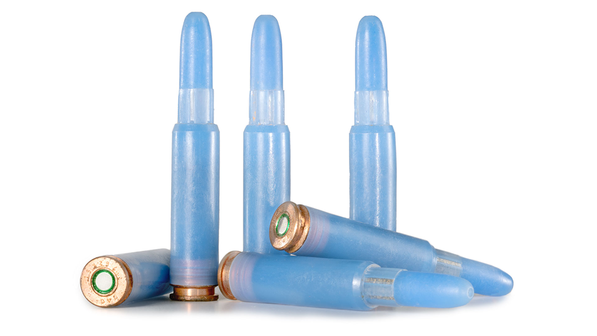 blue plastic training ammunition
