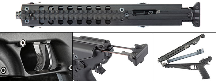 charging handle, trigger, optics rail