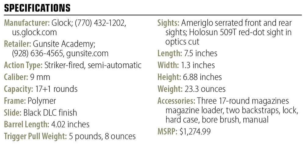 Glock Gunsite Service Pistol specs