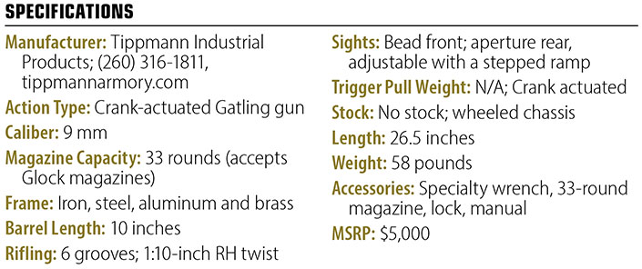 Tippmann Armory I Gatling Gun 9 mm specs