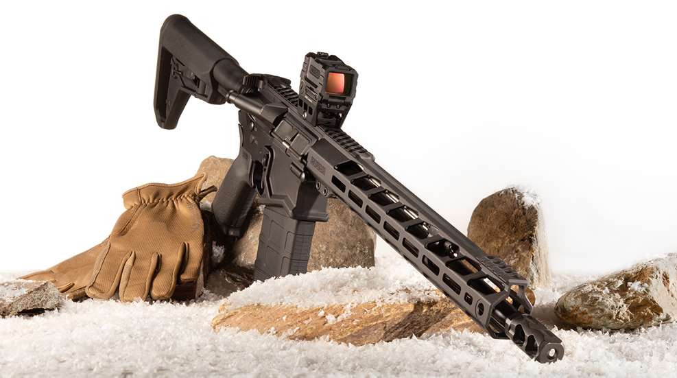 rifle in the snow