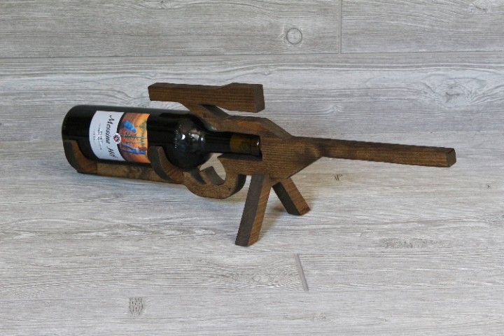 Wooden Rifle Wine Holder