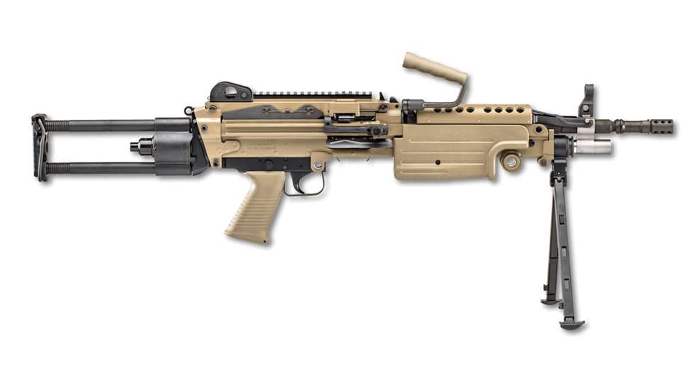 FN 249S rifle facing right