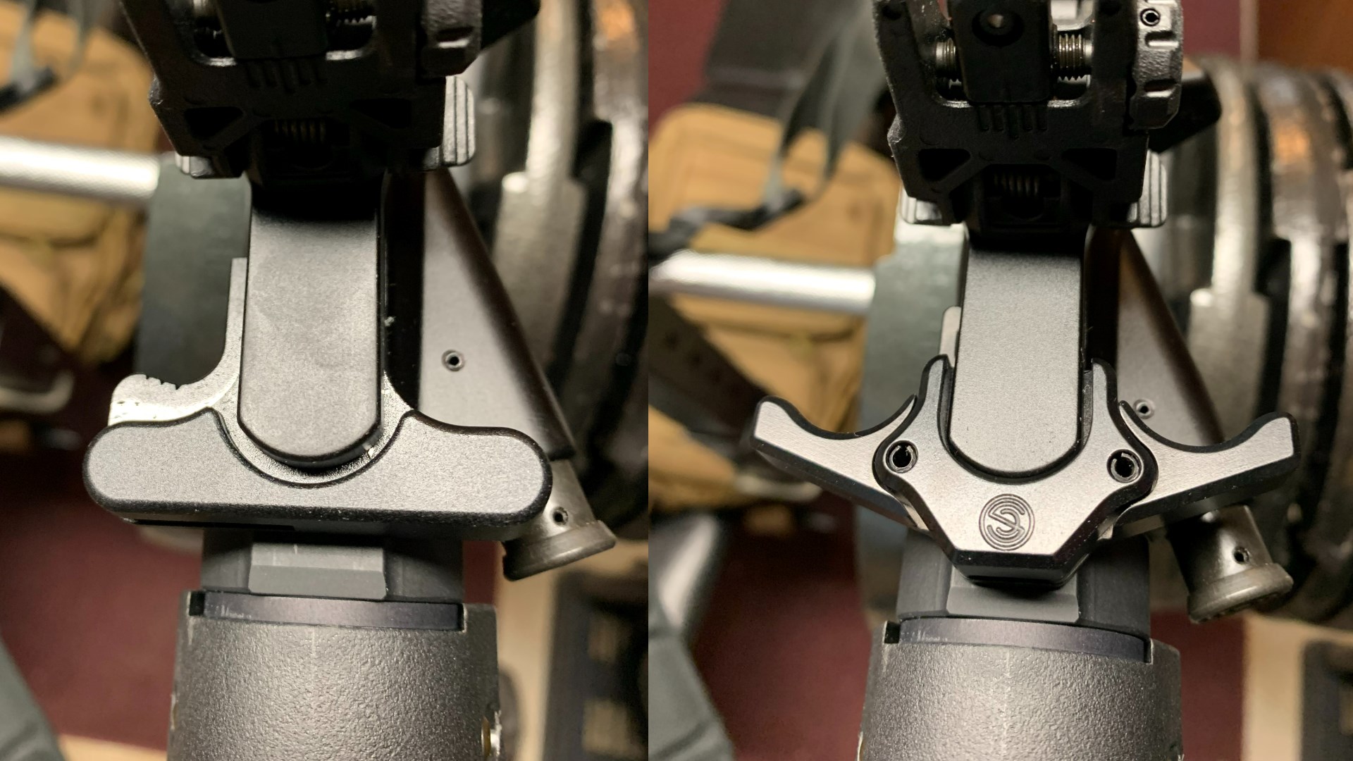 Comparison of charging handles