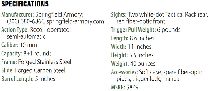 Springfield Armory Ronin Operator 10 mm specs