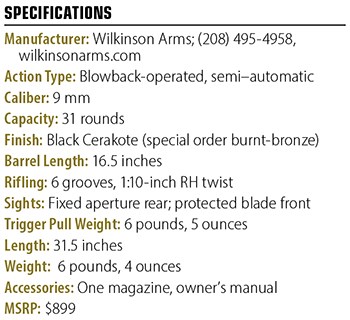 Wilkinson Arms I Linda specs