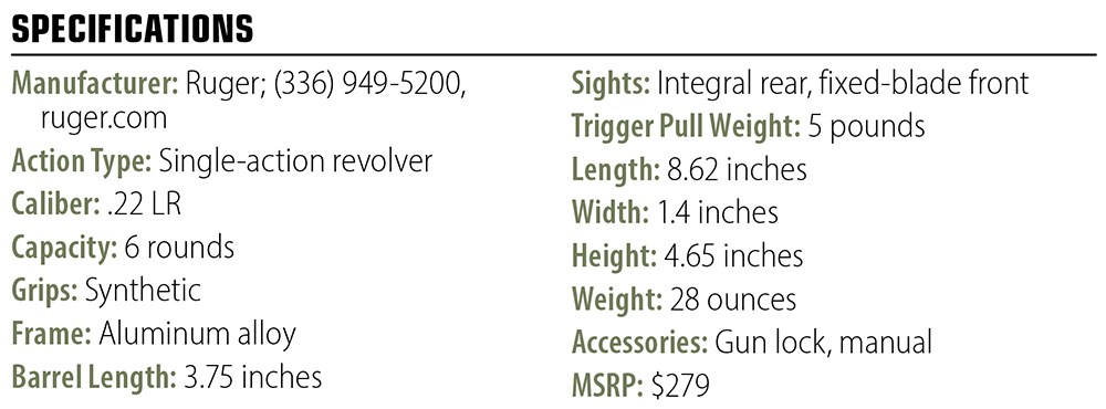 Ruger Wrangler specs