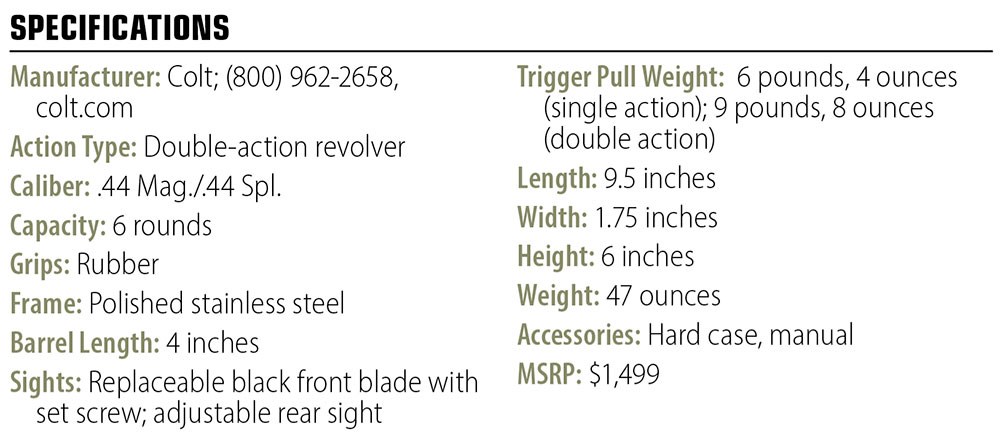 Colt Anaconda 4-inch specs