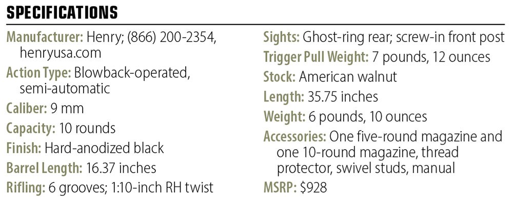 Henry Homesteader Carbine specs