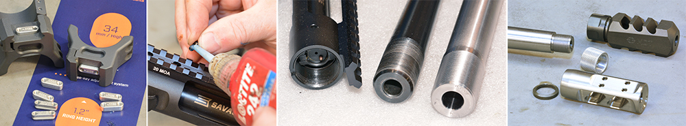 E.R. Shaw Titanium muzzle brake,  Loctite #242, IOTA Triad 34 mm rings