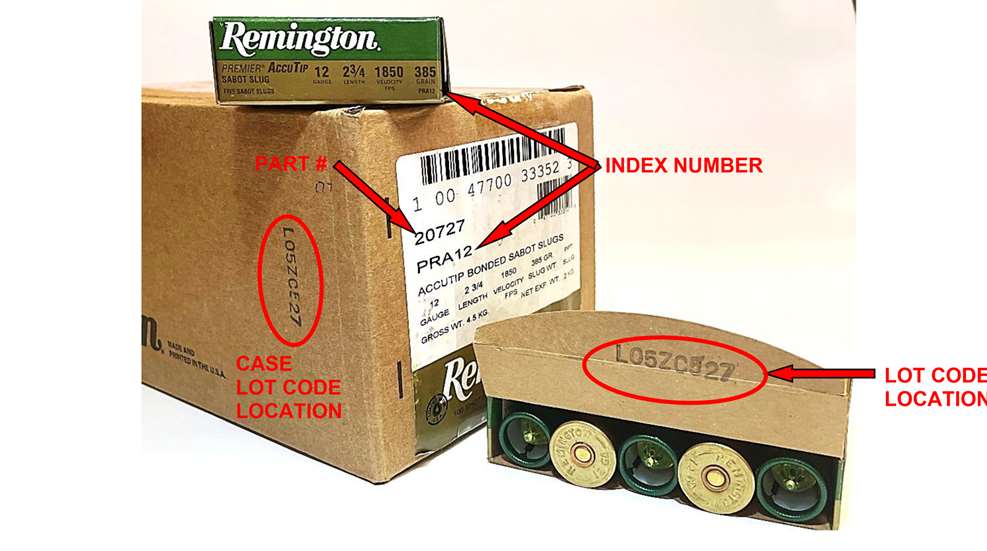 Remington slug ammo recall