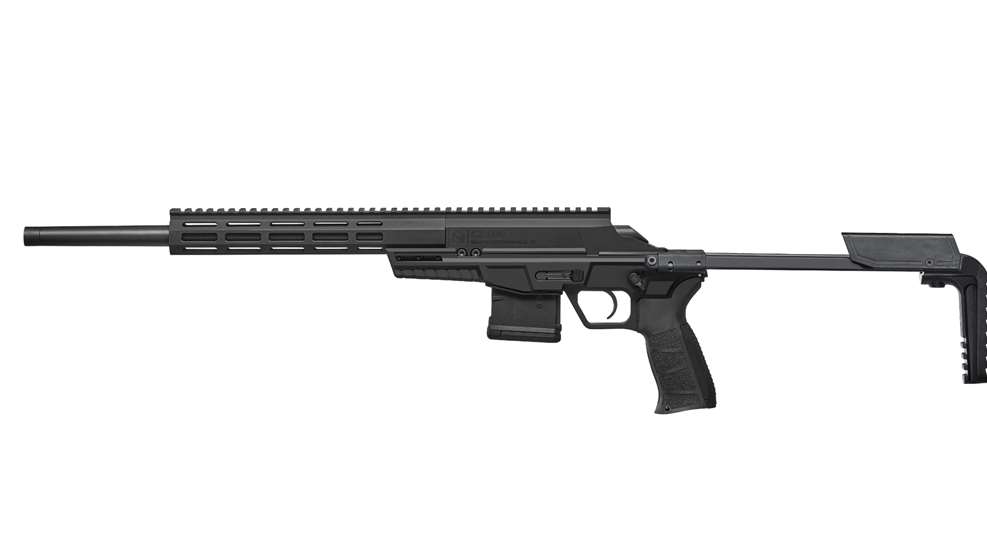 rifle facing left