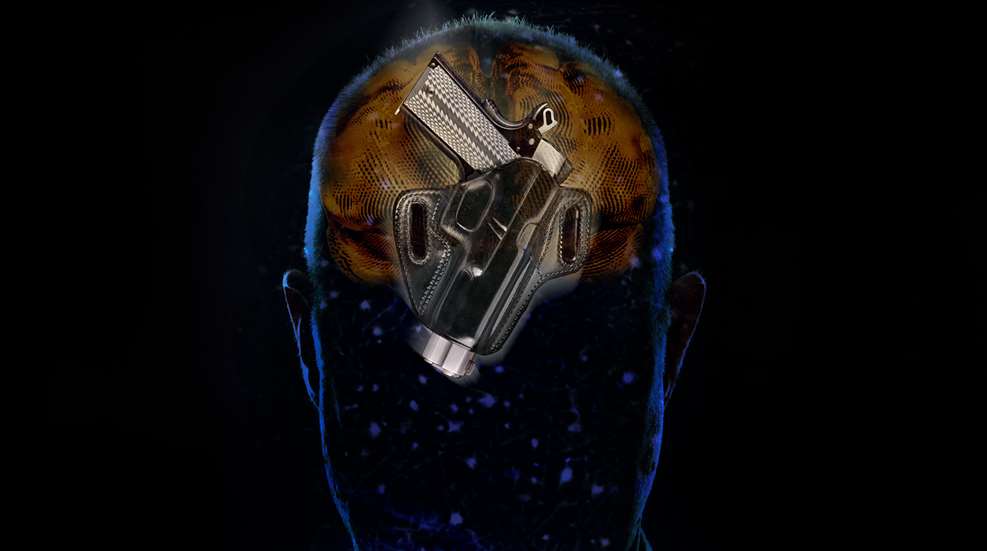 Illustration of holstered gun in your mind