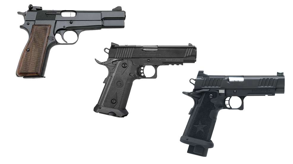Single action double stack 9mm pistols