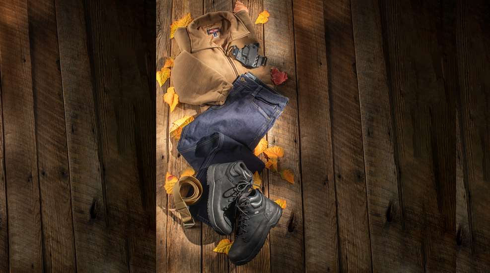 Jacket, boots, holster, pants and belt