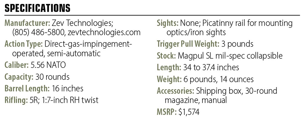 Zev Technologies  Core Duty Rifle specs