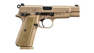 FN High Power pistol facing right