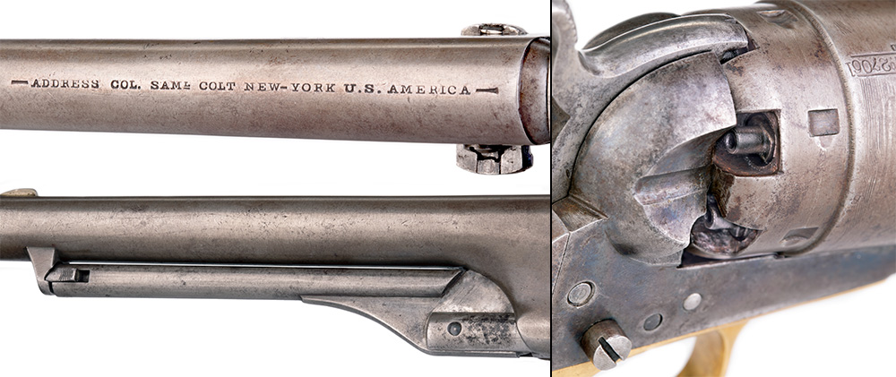 Colt’s rollmark graces the top of the revolver’s barrel