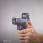Glock G19 Gen5 MOS pistol with Steiner red dot facing left