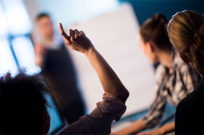 student in classroom