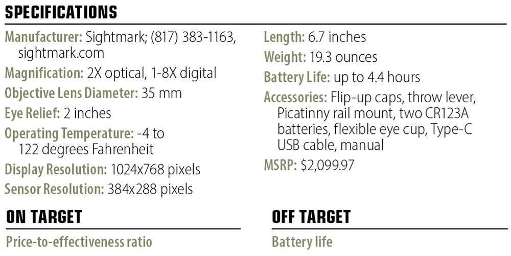 Sightmark Wraith Mini specs