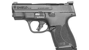 Smith & Wesson Shield Plus in 30 Super Carry facing left