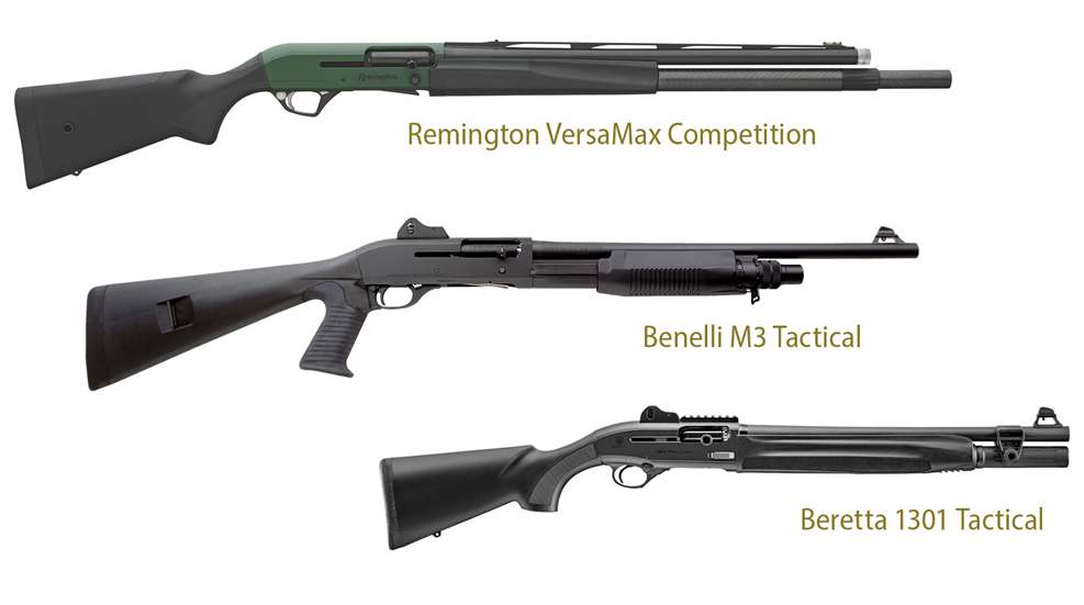Remington VersaMax Competition, Benelli M3 Tactical, Beretta 1301 Tactical