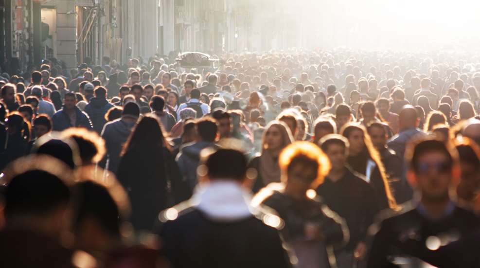 crowded city street