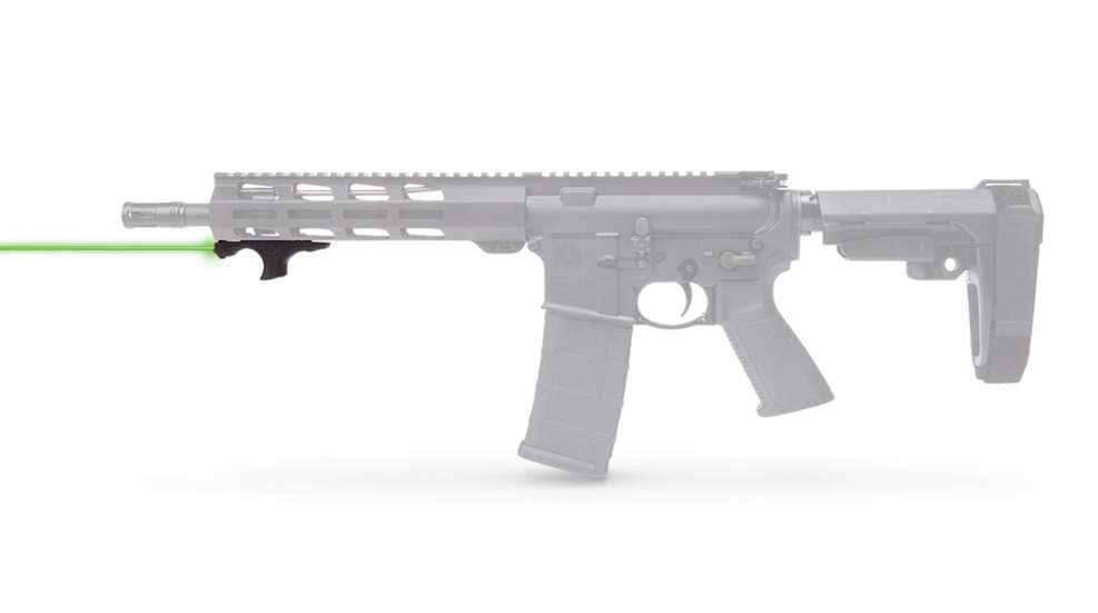 Laser sight on large-format pistol