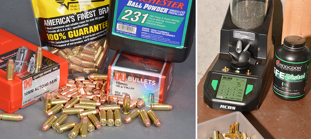 RCBS Matchmaster, Hornady’s 180-grain FMJ bullets