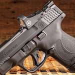 Smith & Wesson Shield pistol with red dot
