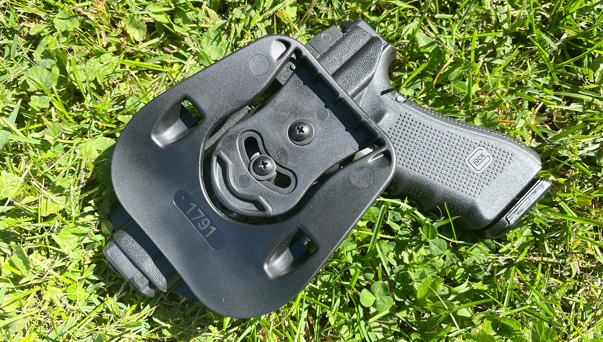 Rear of holster