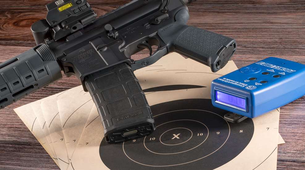 gun on paper target