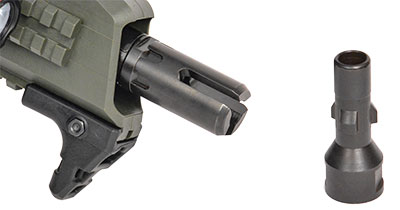 Manticore Arms Shadow Flash Hider, Scorpion EVO Tri-Lug Adapter