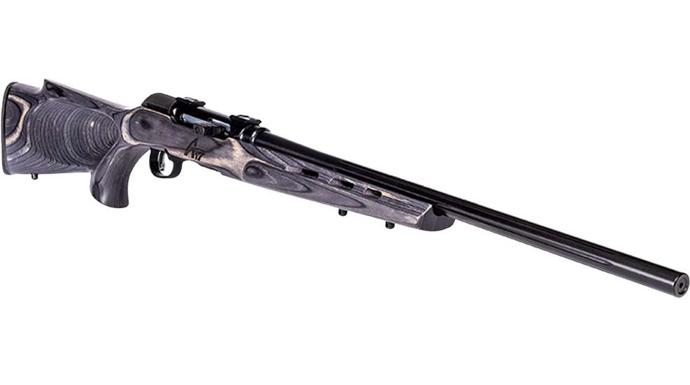 rifle facing right
