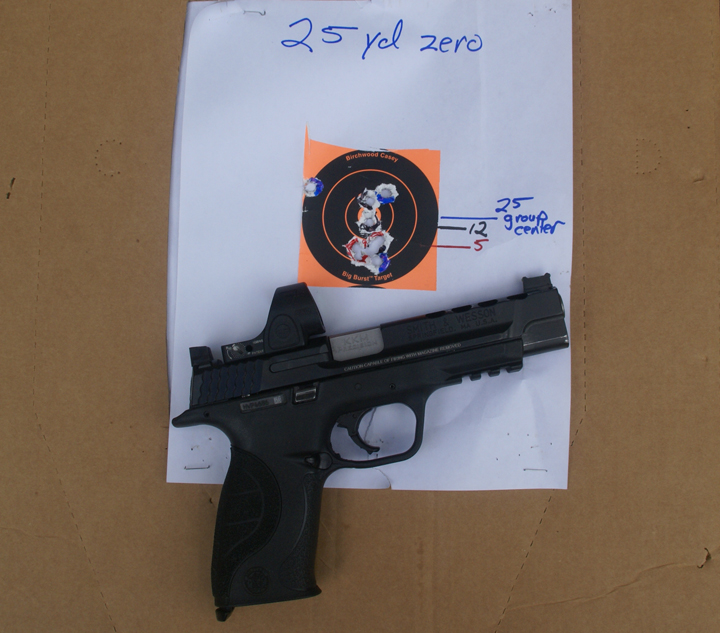 25-yard zero, Smith & Wesson M&P, Trijicon SRO