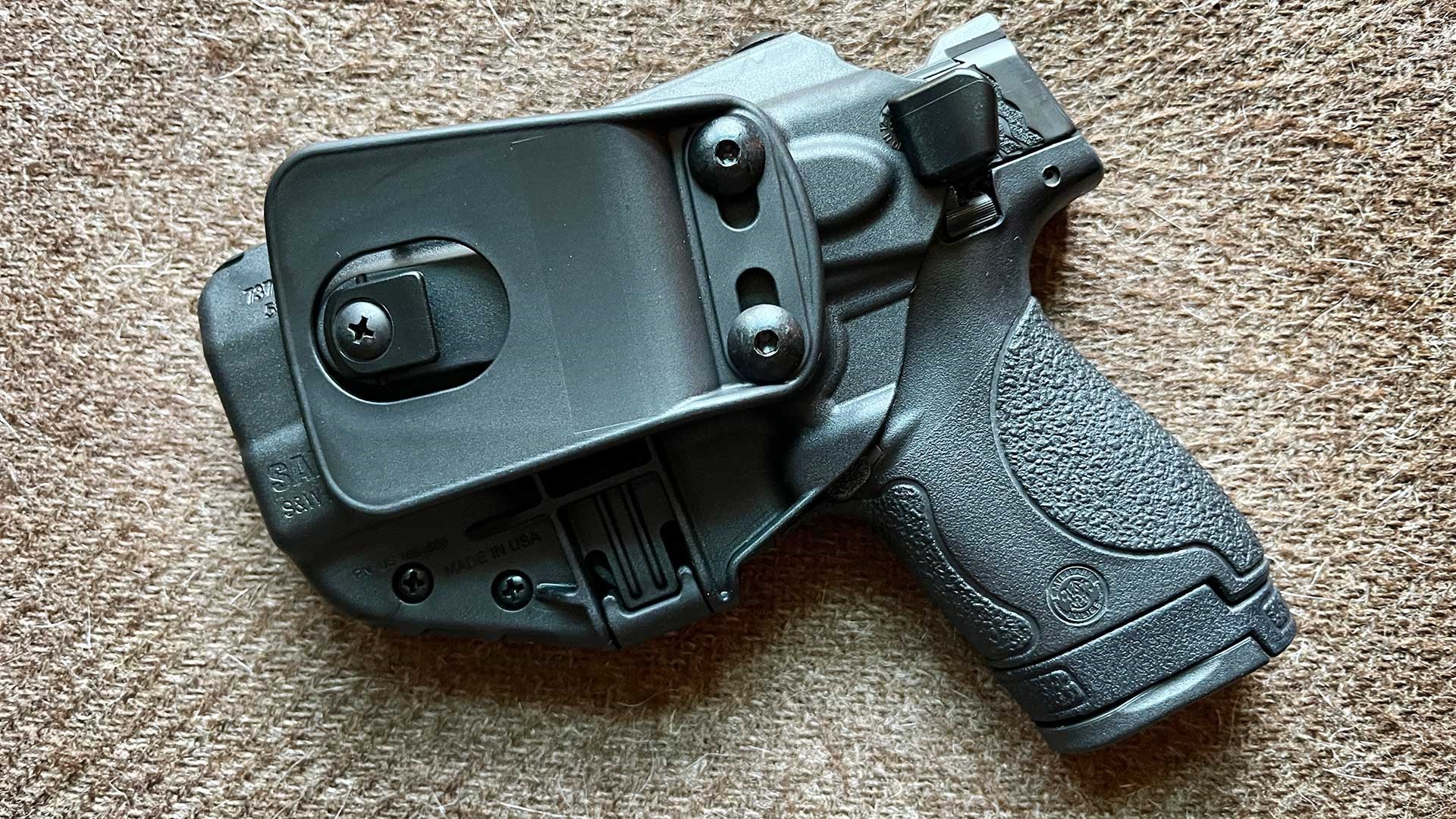 Rear of holster