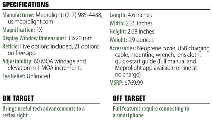 Meprolight  Foresight specs