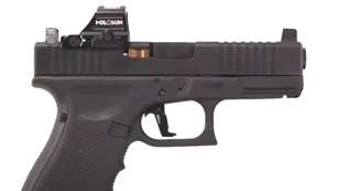 Glock G19 Gen4 with Holosun red dot sight facing right