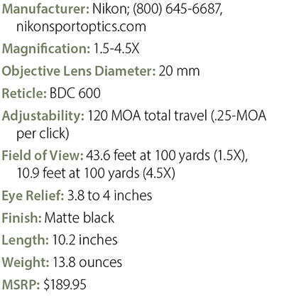 Nikon P-223 1.5-4.5x20 mm | An Official Journal Of The NRA