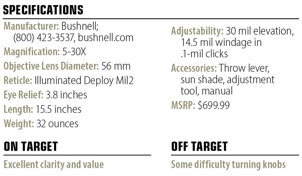 Bushnell Match Pro ED 5-30x56 mm specs