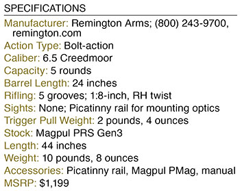 Remington PCR specs