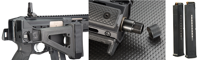 suppressor, 25-round magazine, folding SB Tactical brace