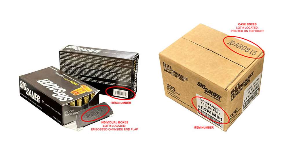 SIG Sauer ammunition recall
