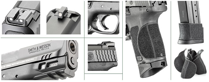 front and rear sights trigger backstrap inserts M&amp;P magazine