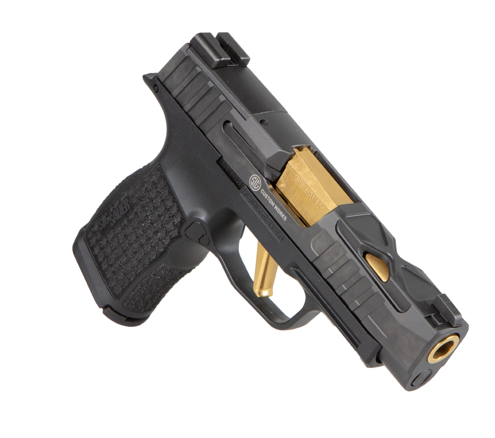 SIG Sauer P365 Custom Works Spectre Gold pistol