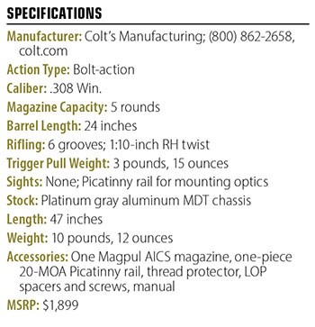 Colt CBX Precision specs