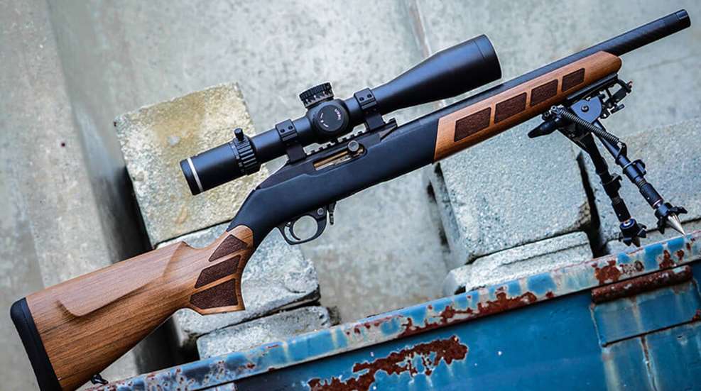 rifle on table