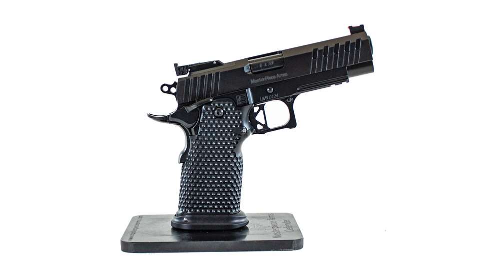 handgun on a stand